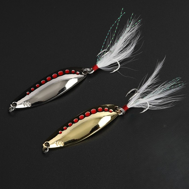 Fishing Hook Treble - 1pcs 5g-20gMetal Spinner Spoon Feather Hooks