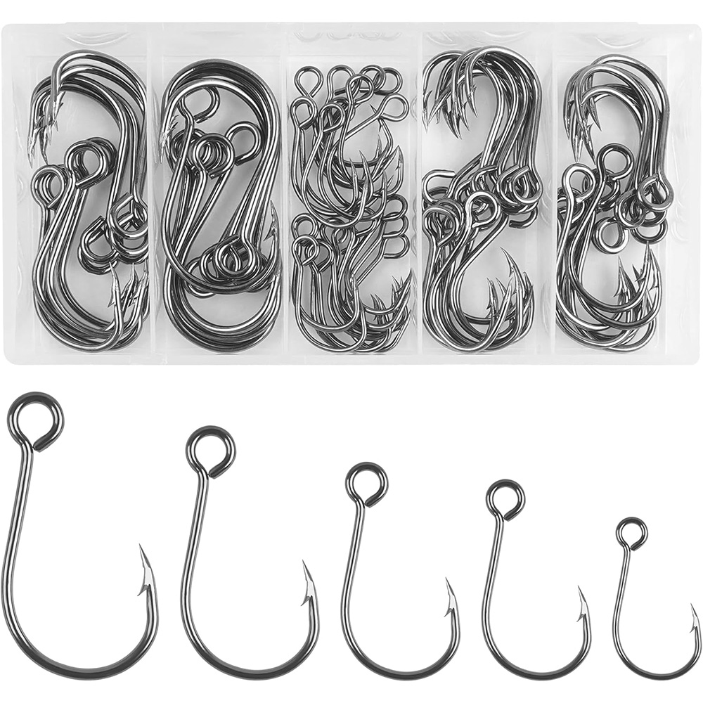 Fishing Hook Offset - 70Pcs Fishing Inline Single Hooks Single