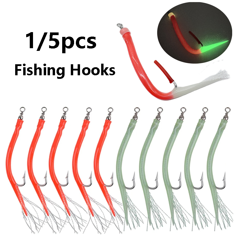 1/5Pcs CodfishFishing Eel Tube - Fishing Hook Offset ulasan dan harga