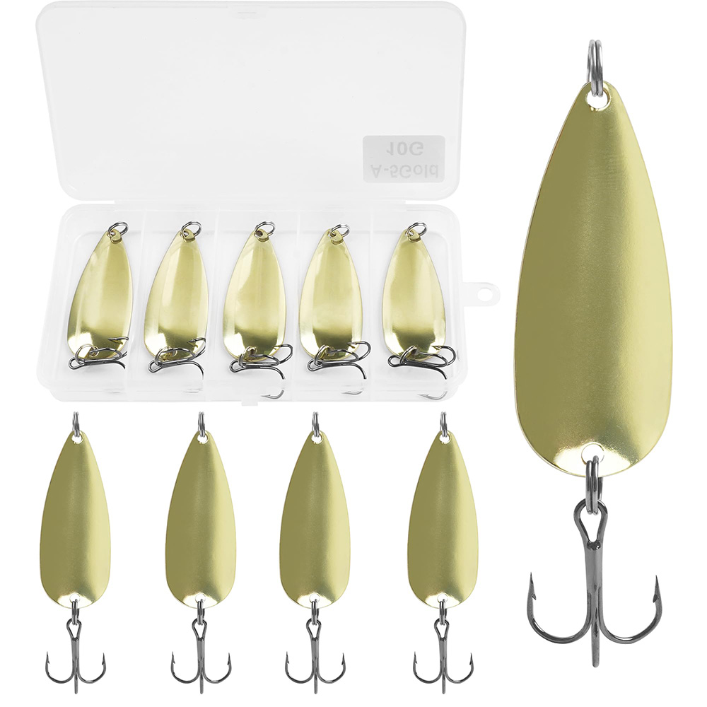 5Pcs Fishing Spoons Metal Fish - Fishing Hook Treble ulasan dan harga