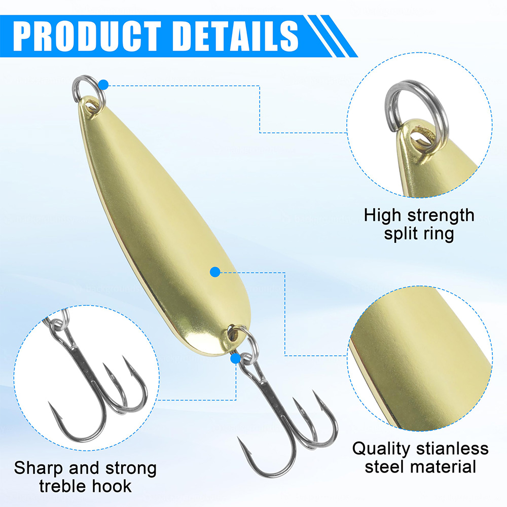 5Pcs Fishing Spoons Metal Fish - Fishing Hook Treble ulasan dan harga