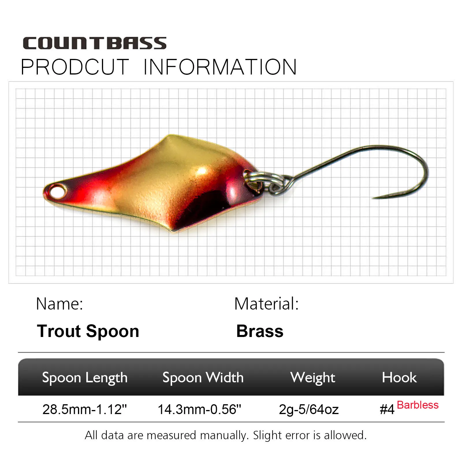 COUNTBASS 5/64oz 2g Casting Sp - Fishing Hook Barbless ulasan dan harga