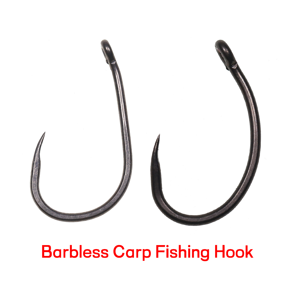 50PCS Matt Black Carp Fishing  - Fishing Hook Barbless ulasan dan harga