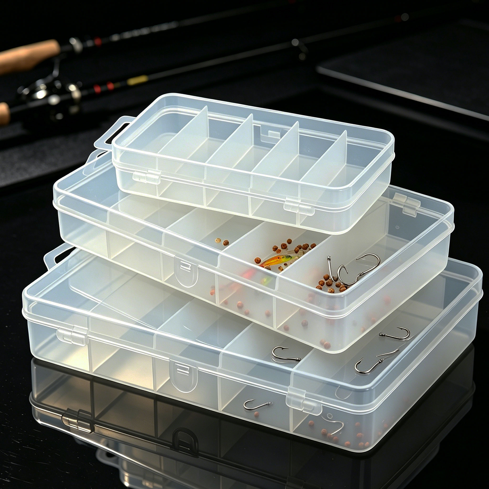 1/3pcs 3 Sizes of Plastic Fish - Fishing Hook Size ulasan dan harga