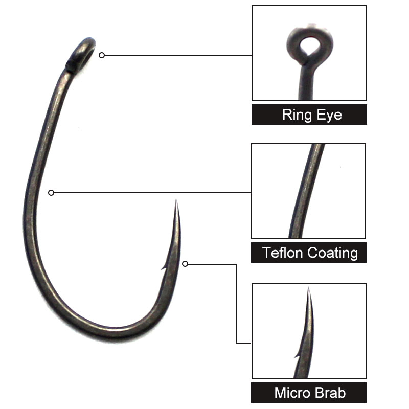 20PCS/Lot Carp fishing PTFE co - Fishing Hook Offset ulasan dan harga
