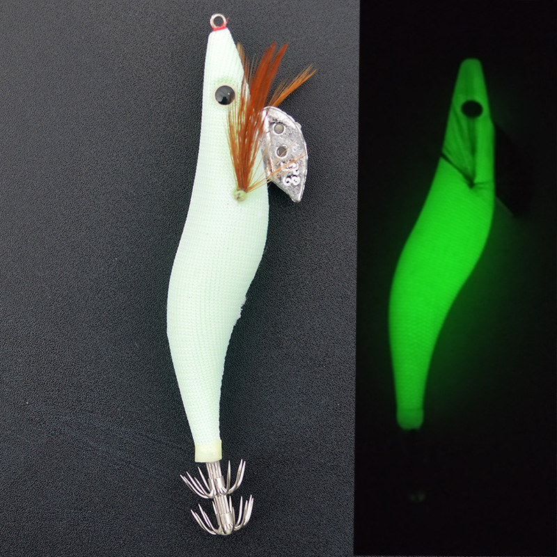 1PCS  Luminous Squid Jigs  Whi - Fishing Hook Size ulasan dan harga