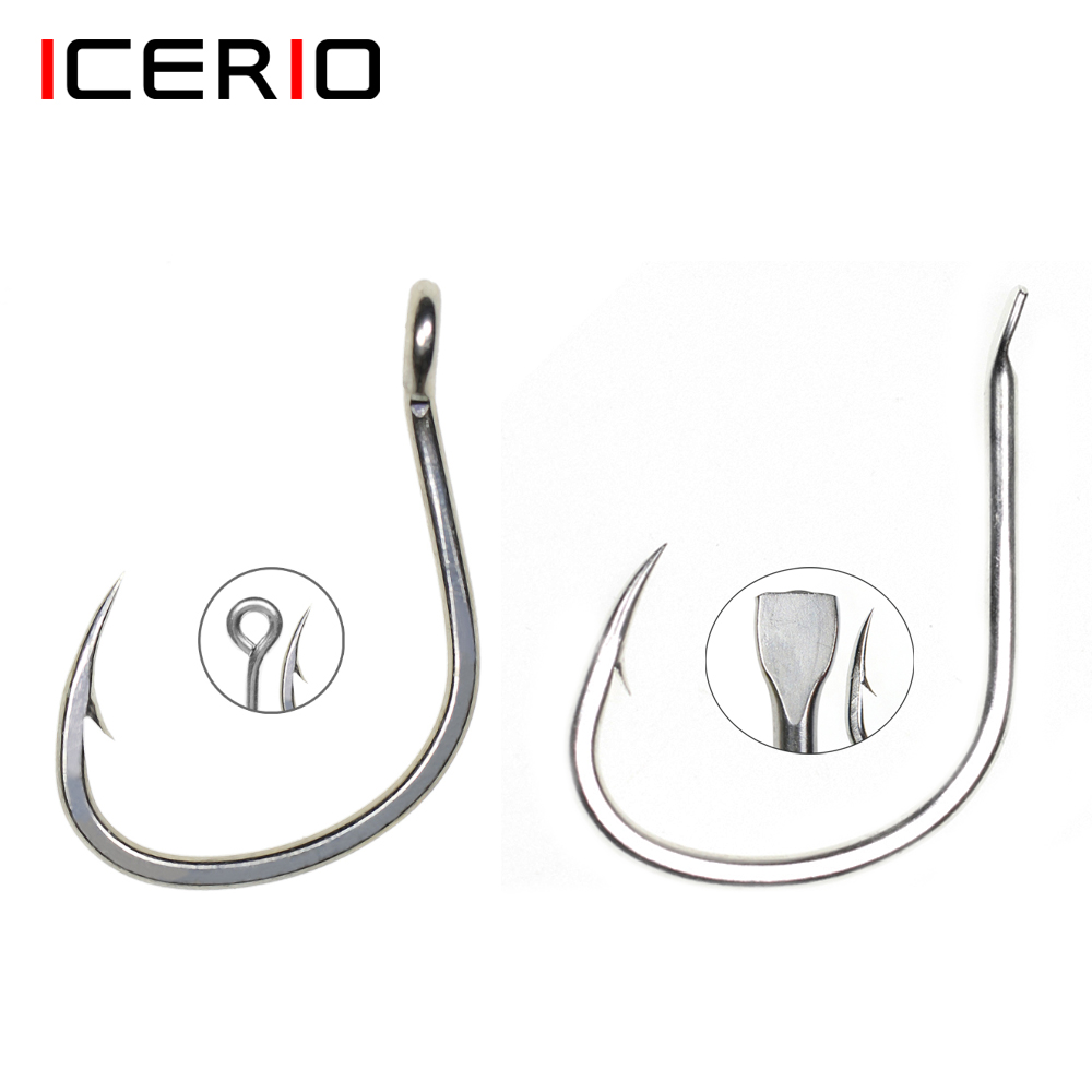 ICERIO 10PCS Matte Tin Coating - Fishing Hook Offset ulasan dan harga