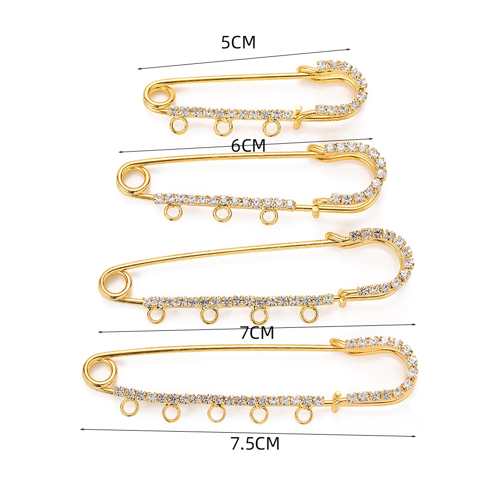 5pcs Rhinestone Charms Safety  - Fishing Hook Size ulasan dan harga