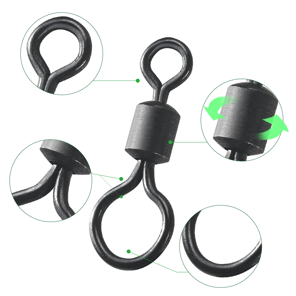 100pcs Carp Fishing Swivel Big - Fishing Hook Size ulasan dan harga
