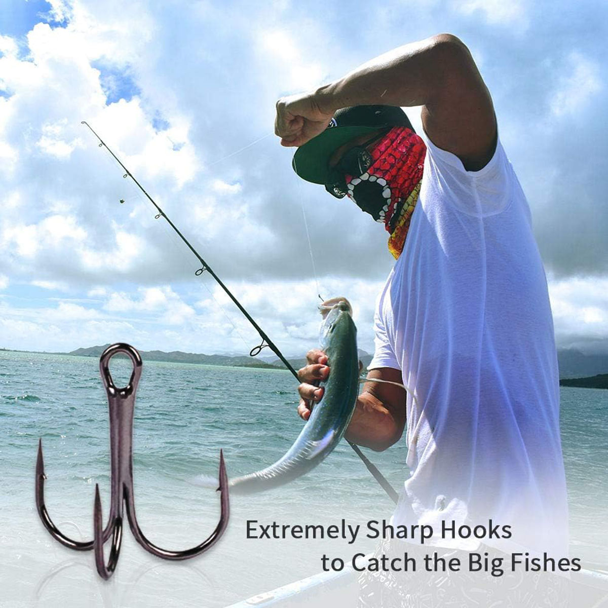 50/100pcs/box Fishing Treble H - Fishing Hook Circle ulasan dan harga