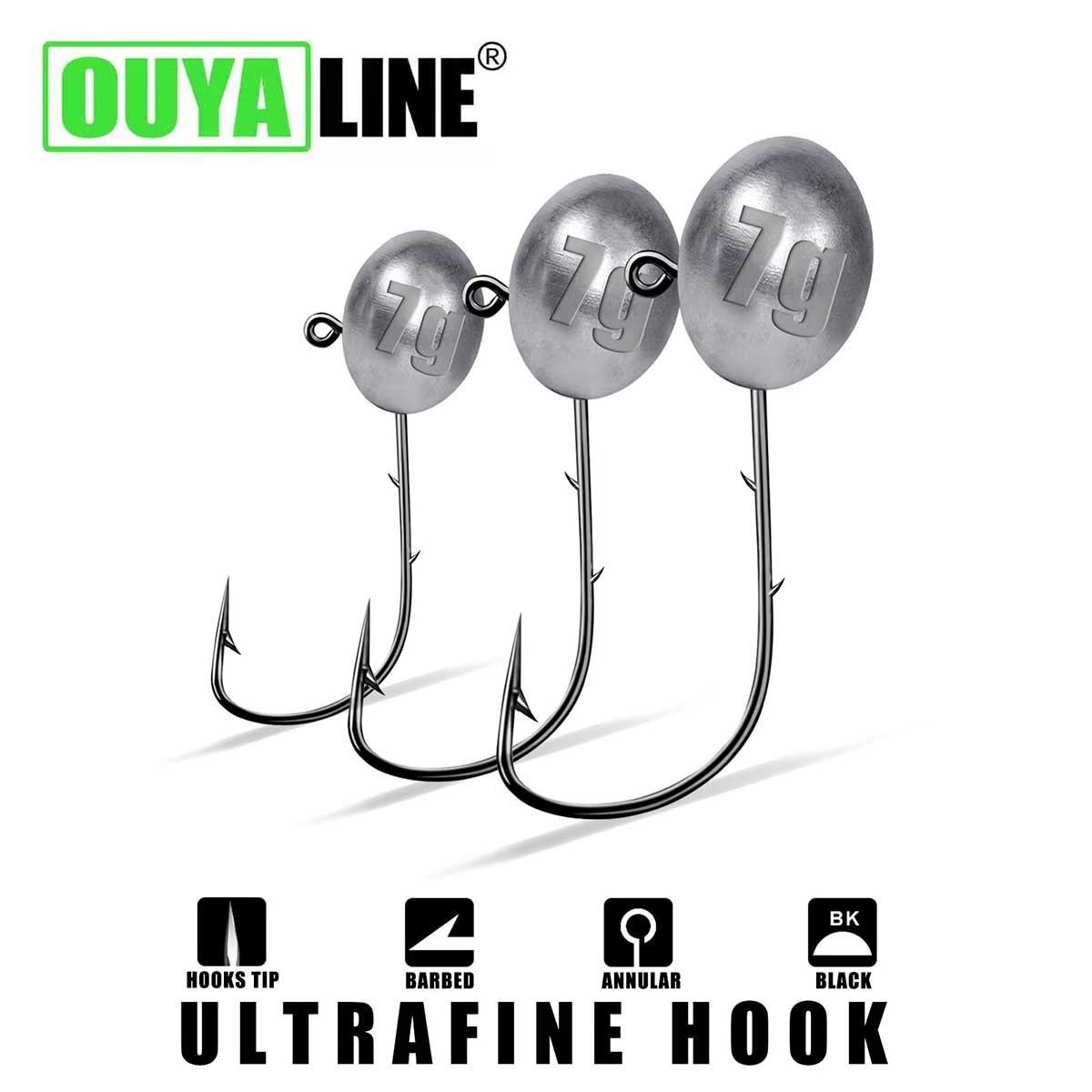 Jig Head Hook 1X Rockfish Ajin - Fishing Hook Offset ulasan dan harga