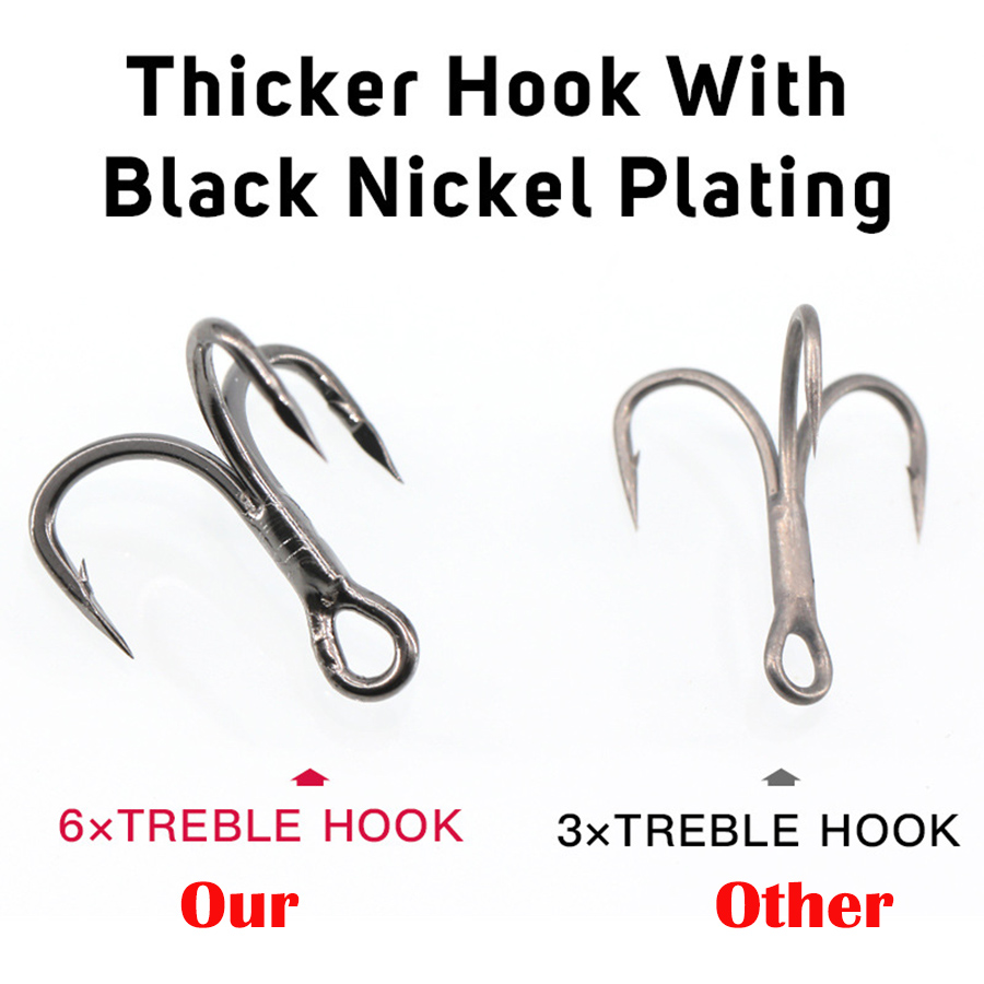 6X Fishing Treble Hooks Black  - Fishing Hook Offset ulasan dan harga