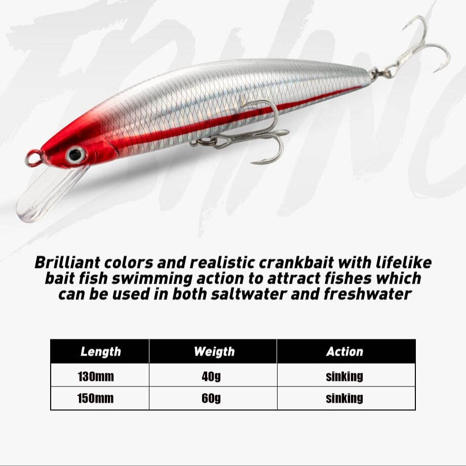 Fishing Lure Sinking Minnow 13 - Fishing Hook Treble ulasan dan harga